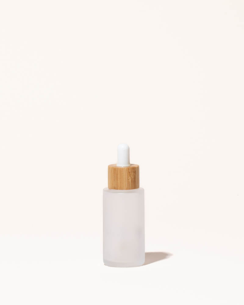 1 oz Frosted Glass Bottle with White Dropper