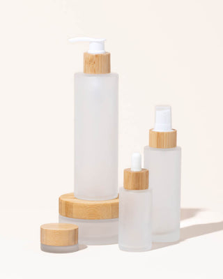 3.4 oz / 100 ml frosted glass & bamboo spray bottle - Makesy