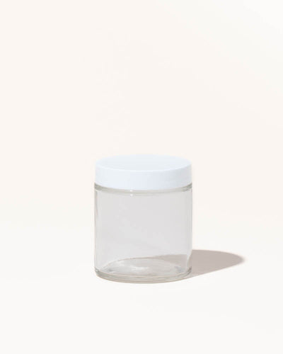 4 oz / 118 ml clear jar with smooth white lid - Makesy