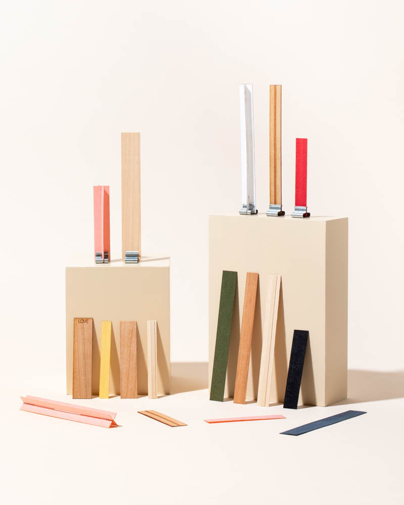 whisper, x, color, word & custom size wood wicks