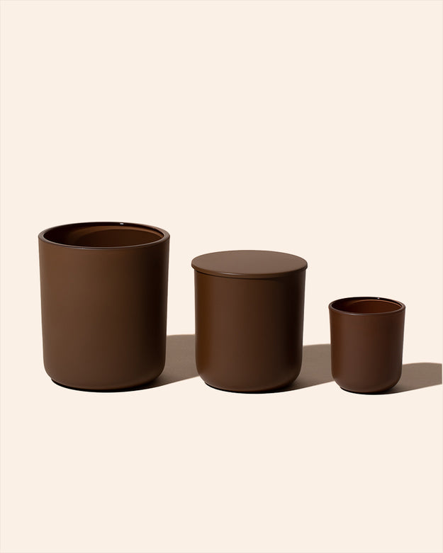 matte umber / 8 oz aura includes lid - set of 12