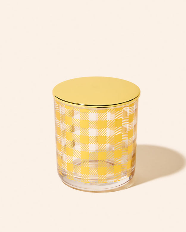 gold plaid / 8 oz aura includes lid - set of 12