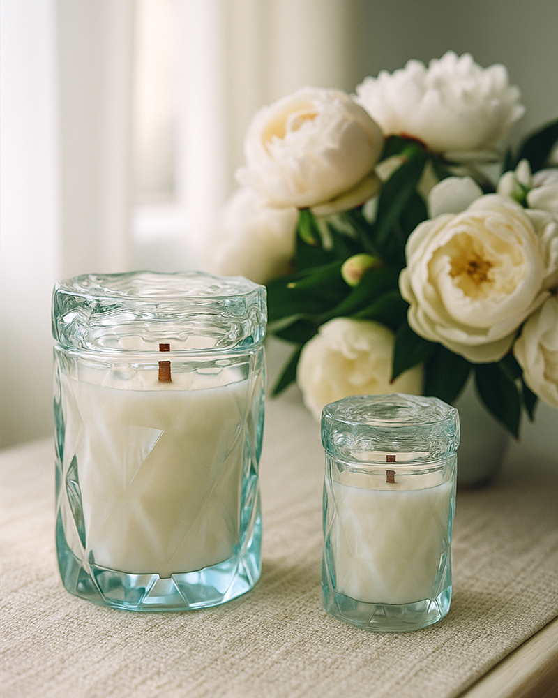 diamond candle vessel & lid