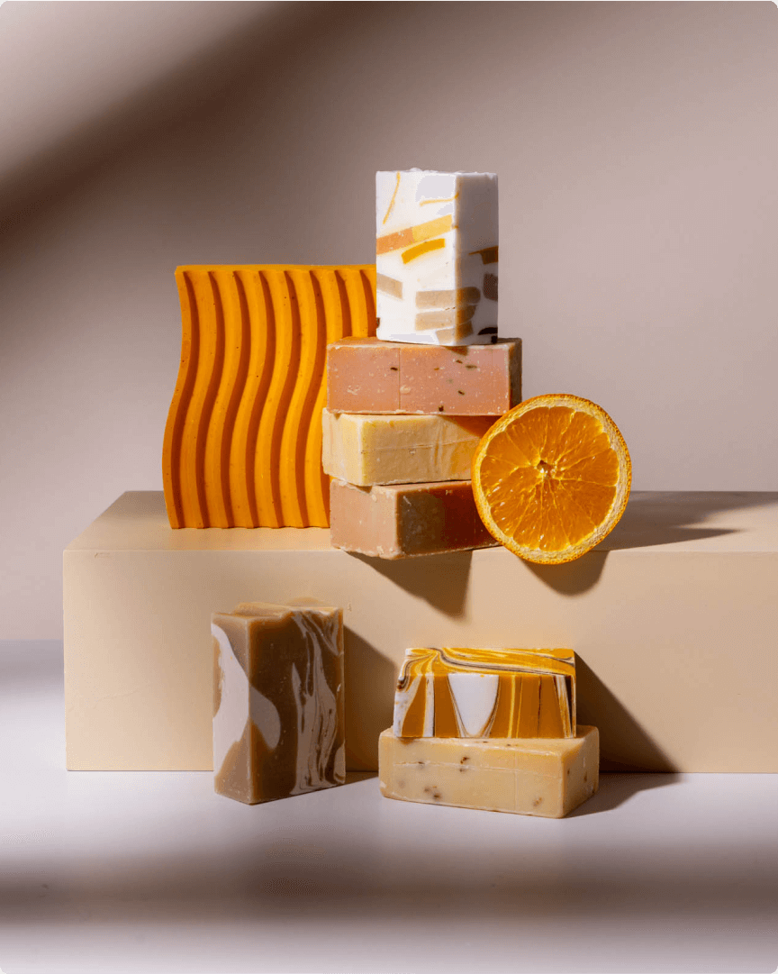 orange fragrance oils with colorful wax melts