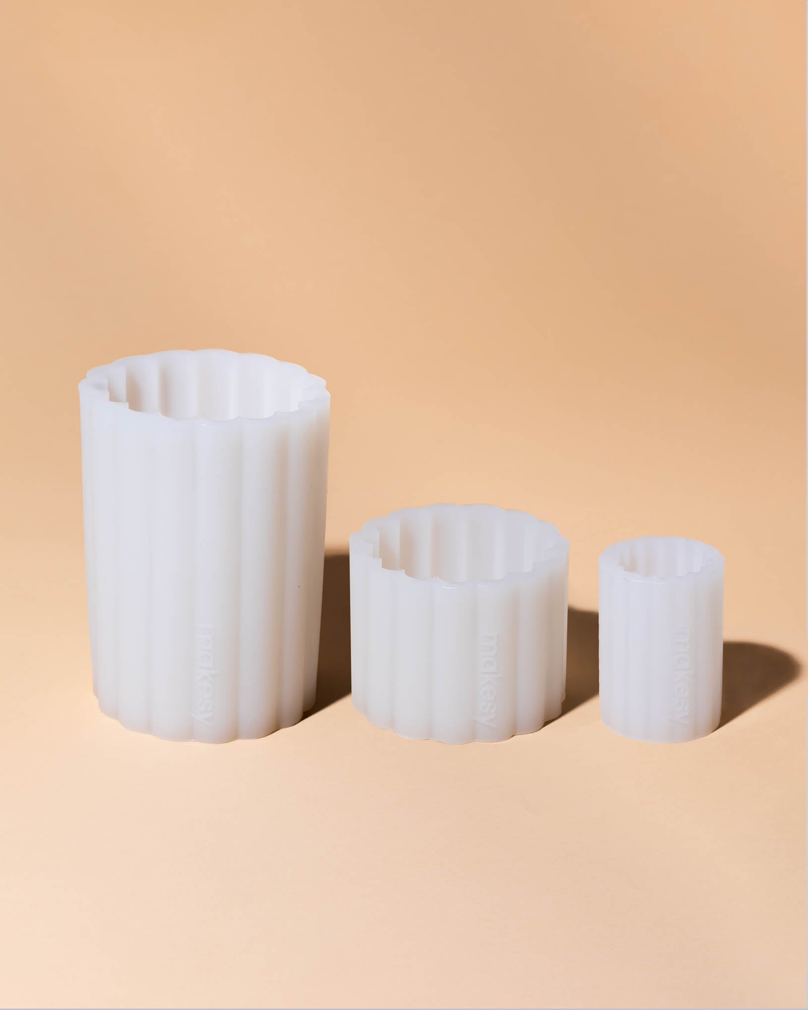 Fluted Silicone Pillar Candle Mold, Candle Supplies
