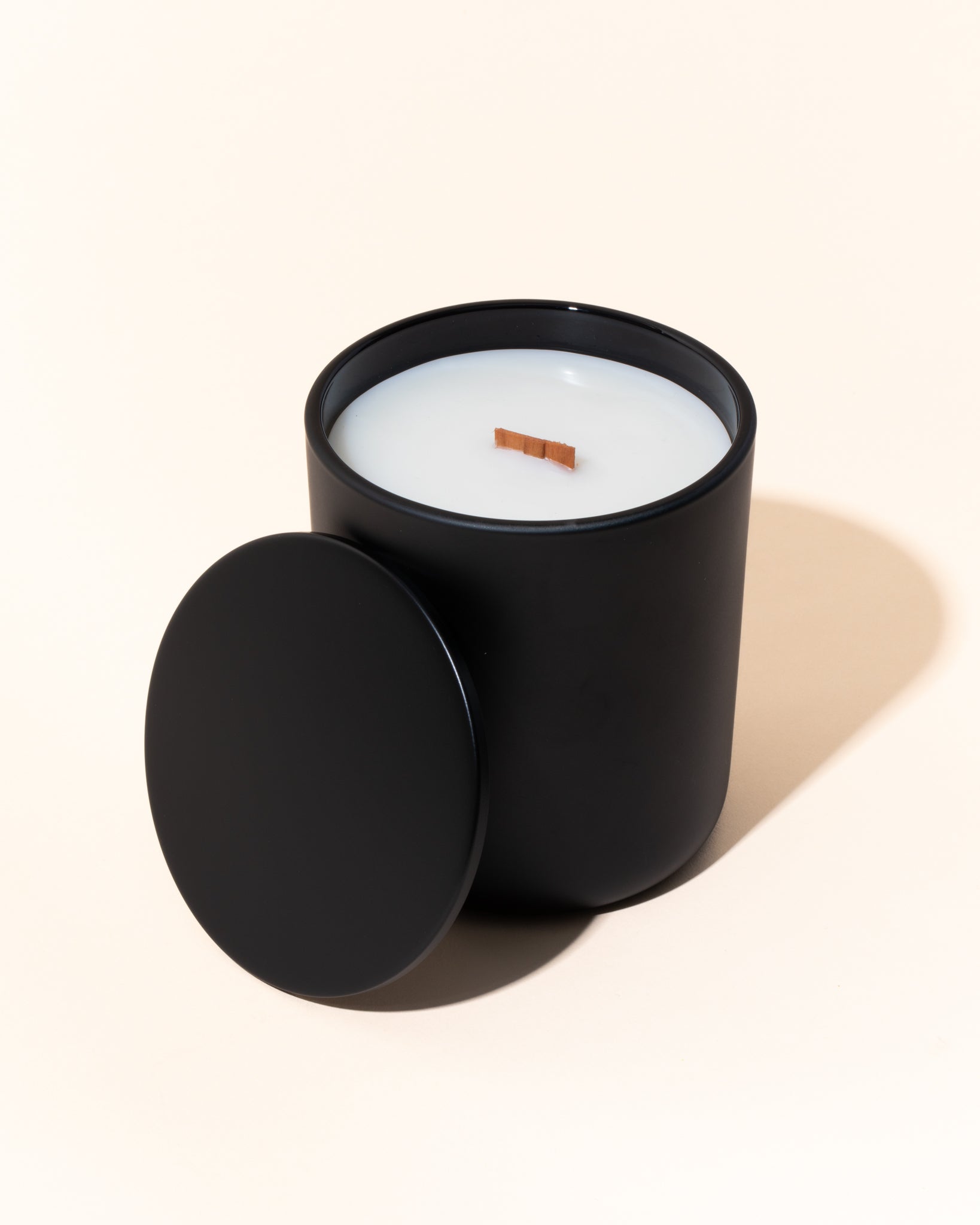 Matte black store candle jar