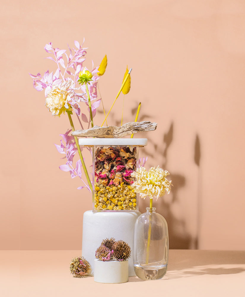 DRIED FLORALS + INCENSE