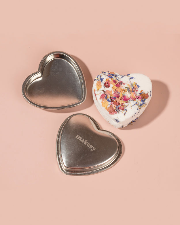 stainless steel heart bath bomb mold - Makesy