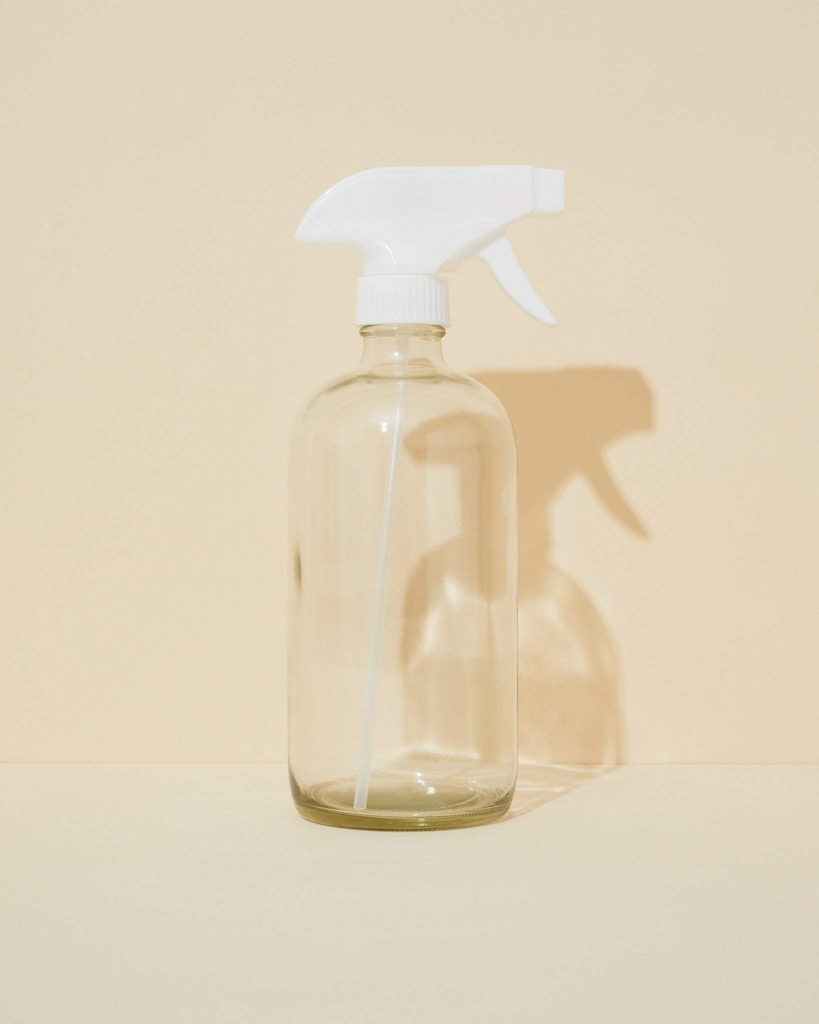 translucent naked 16oz glass bottle & white trigger sprayer - 284 - Makesy