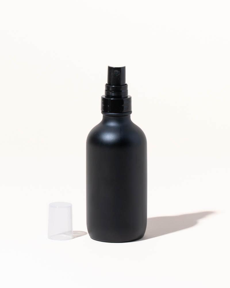 4oz / 118ml matte black glass fine mist spray bottle - the stash