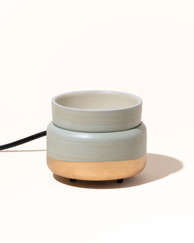 2-in-1 ceramic candle warmer - matte sage - the stash