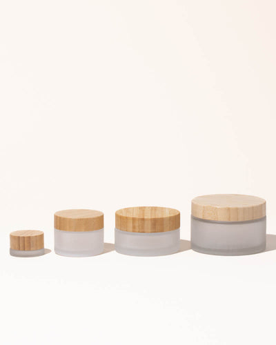 1.7 oz / 50 ml frosted glass & bamboo jar - Makesy