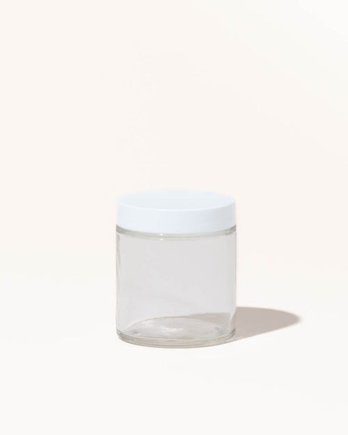 4 oz / 118 ml clear jar with smooth white lid - Makesy