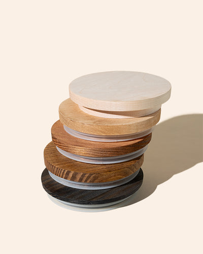 thick wood candle lid with gasket