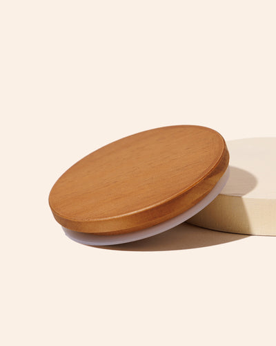 thick wood candle lid with gasket