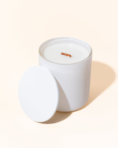 thin metal candle lid - matte white - the stash