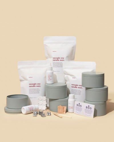 starter candle making kit - 5oz metal tin & lid