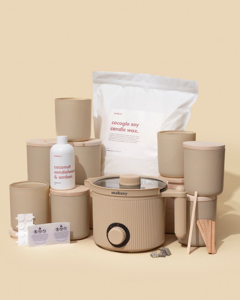 starter candle making kit - 12oz aura vessel & lid