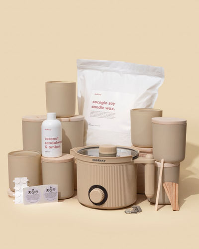 starter candle making kit - 12oz aura vessel & lid
