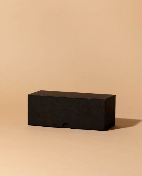 black luxe linen candle box 2.5oz