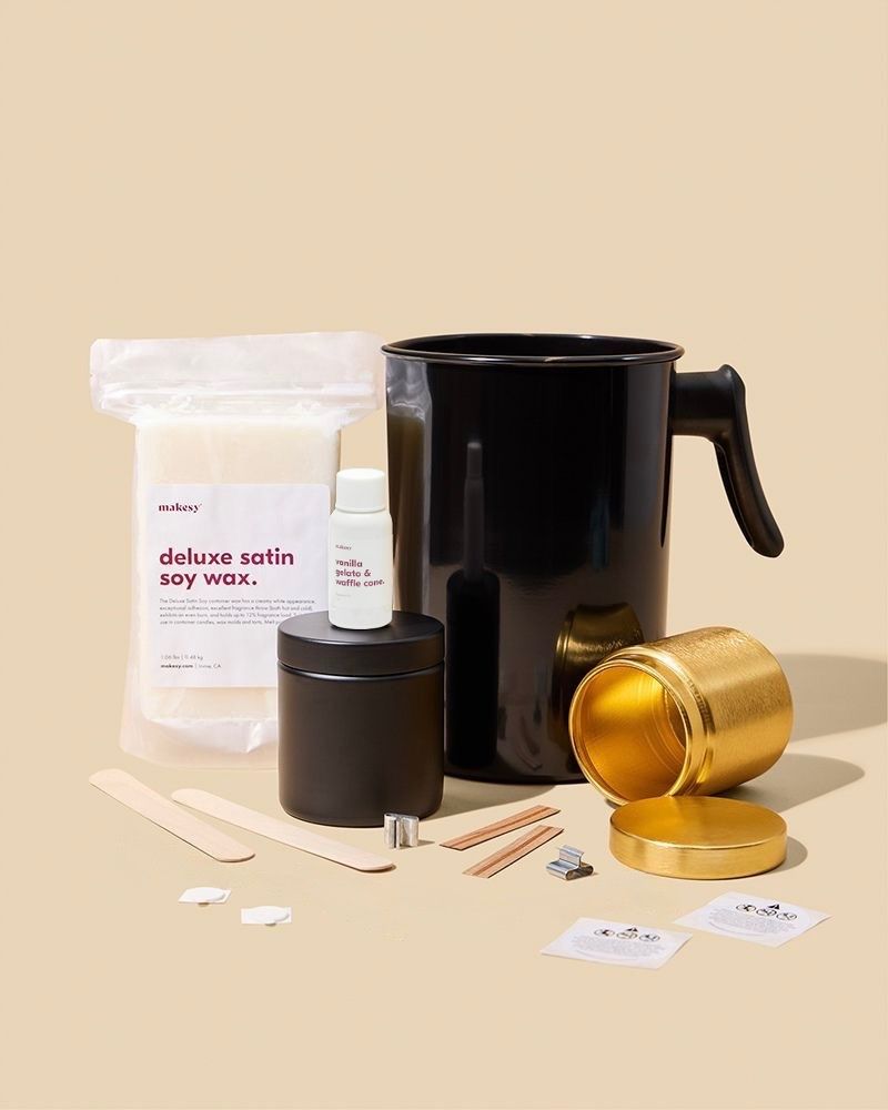starter candle making kit - 9oz metal tin & lid | makesy®