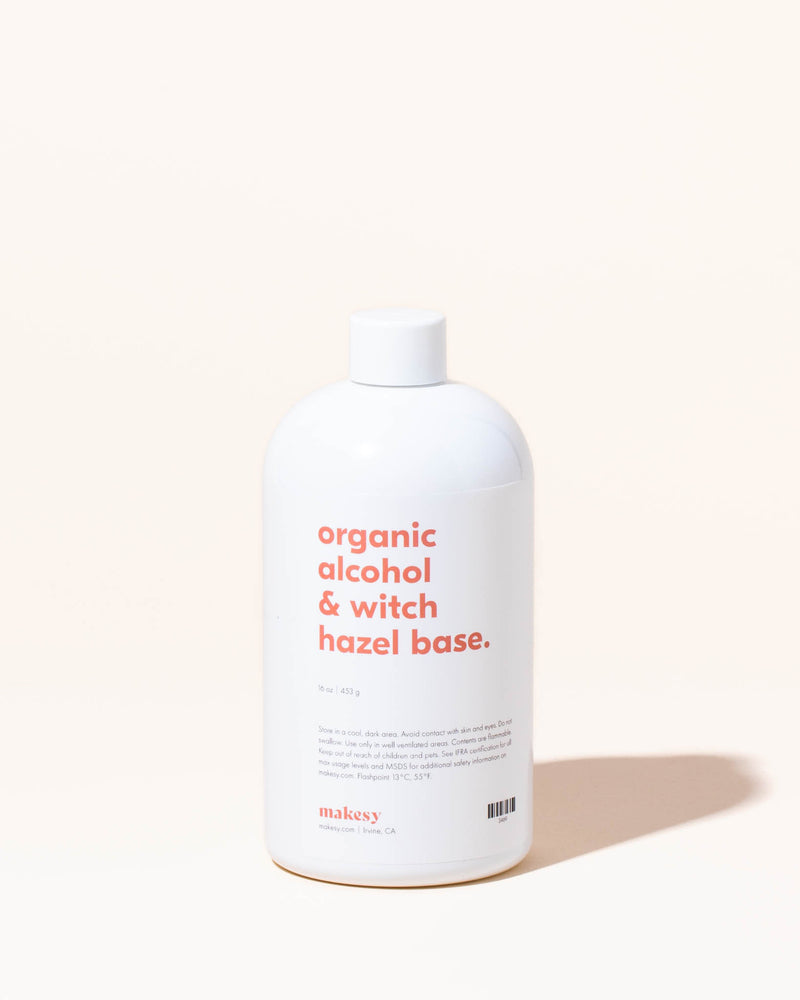 organic alcohol + witch hazel base