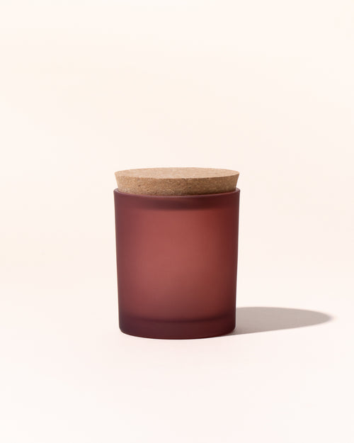 7oz icon vessel & lid- frosted rouge - Makesy