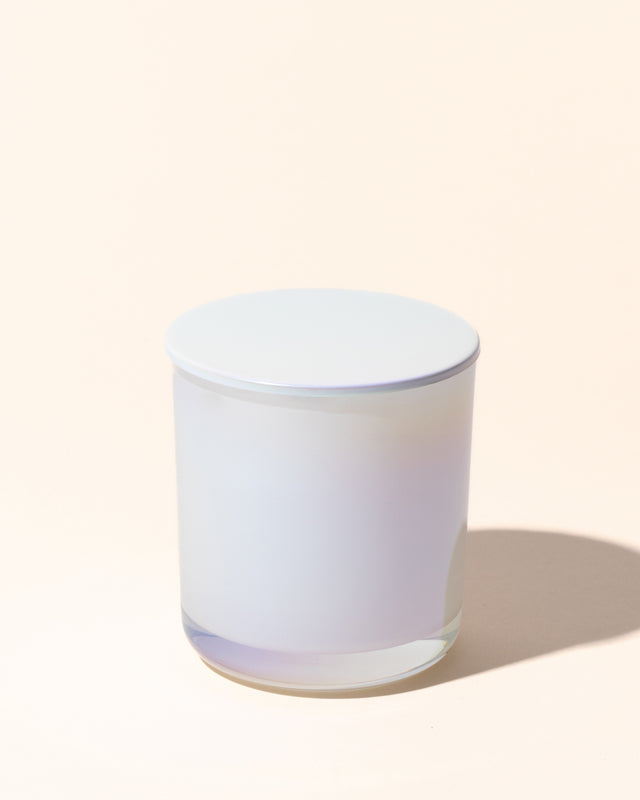 8oz aura vessel & lid - iridescent white - Makesy