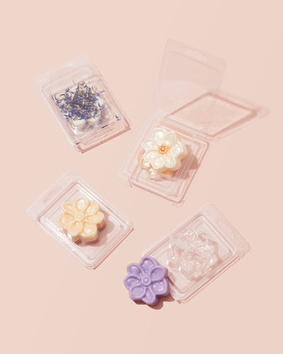 recycled plastic cavity heart clamshell - set of 100