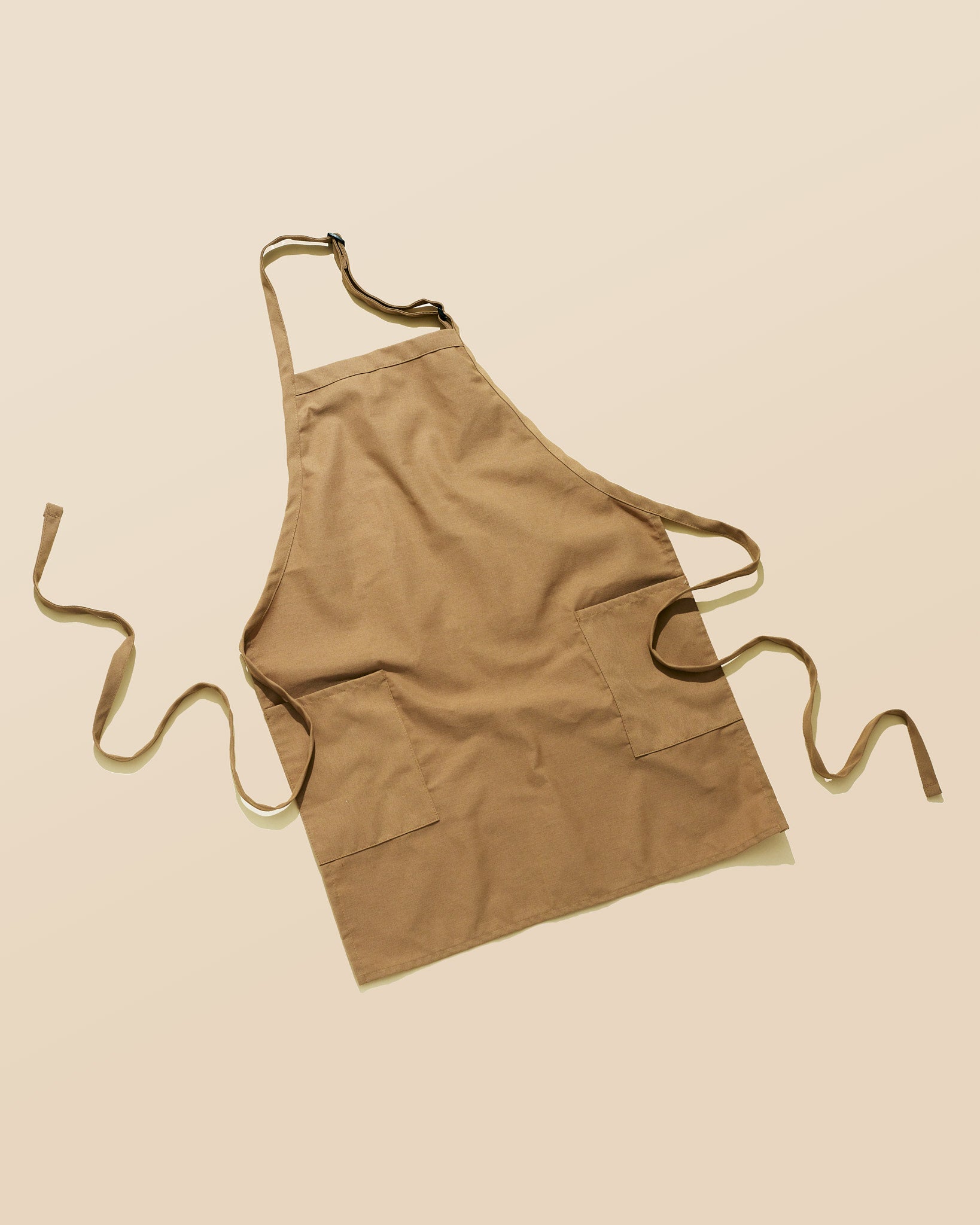 khaki apron with 2 pockets - Makesy