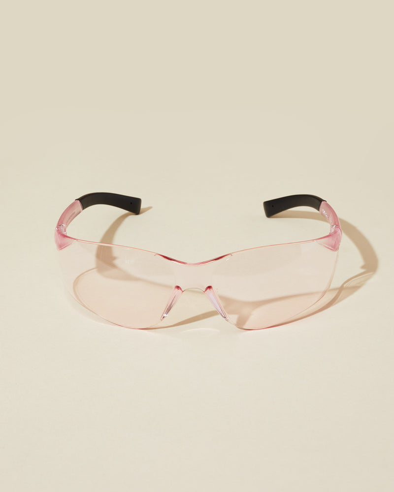 pink safety glasses